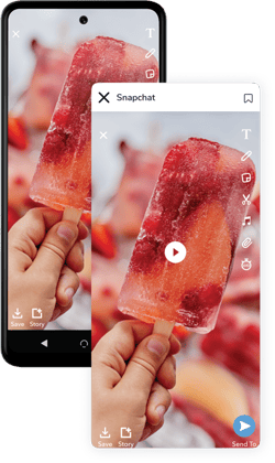 A Snapchat video with a red popsicle that was watched on the Aqua One is mirrored in the Parent Dashboard. 