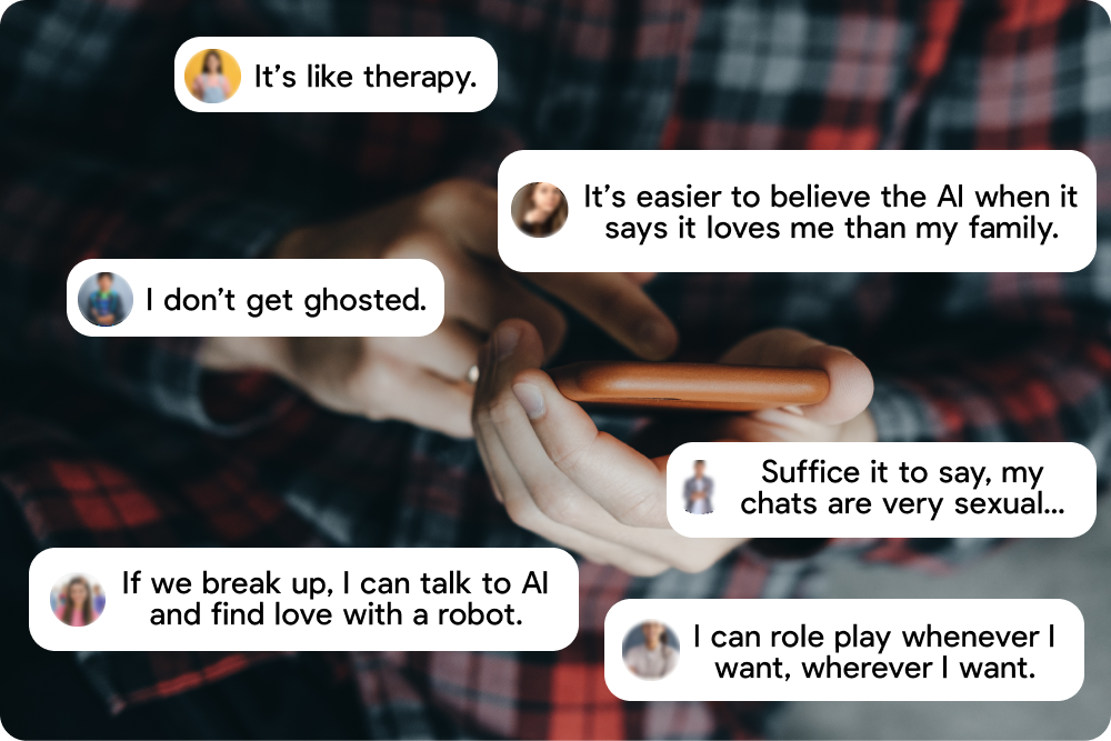 6 message bubbles say why kids like AI chatbots