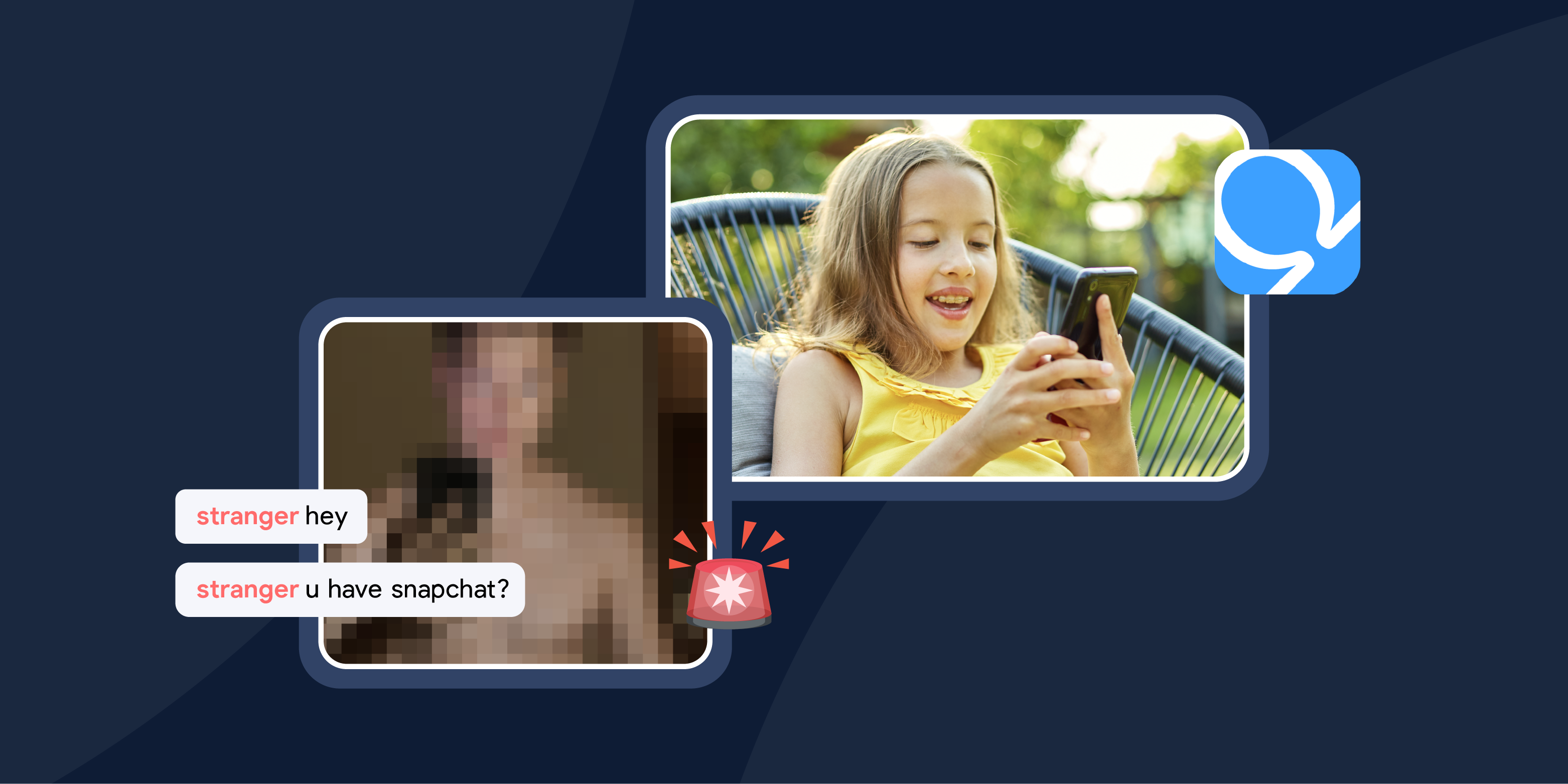 A bare chested boy sends a young smiling girl a message, asking if she has snapchat. 